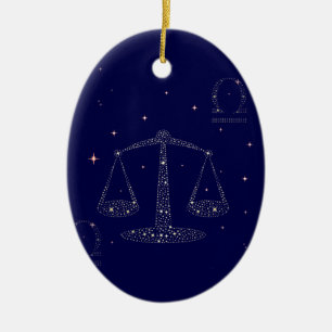 stars libra ceramic ornament