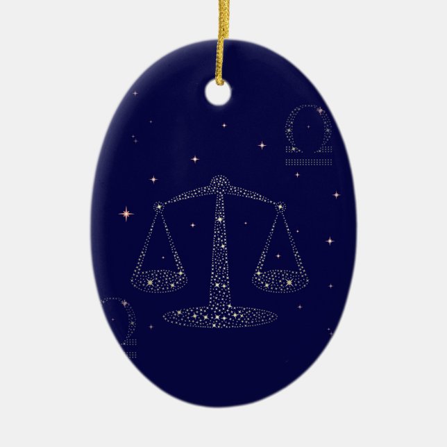 stars libra ceramic ornament (Front)