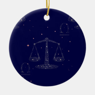 stars libra ceramic ornament