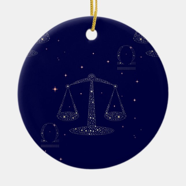 stars libra ceramic ornament (Front)