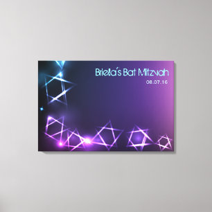 STARS & LIGHTS Bat Mitzvah Sign-In Memory Board Canvas Print