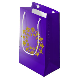 Stars & Lily Circle gold silver I + your backgr. Small Gift Bag