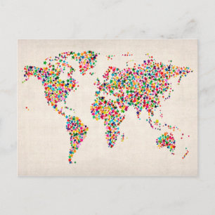 Stars Map of the World Map Postcard