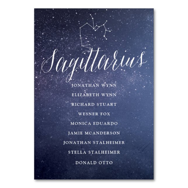 Stars Mariage Carte Carte de siège Sagittarius (Par défaut)
