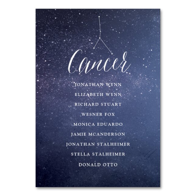Stars Mariage céleste Sièges Carte Carte Cancer (Par défaut)