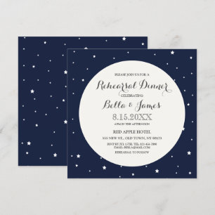 Stars Midnight Blue Moon Rehearsal Dinner Invite