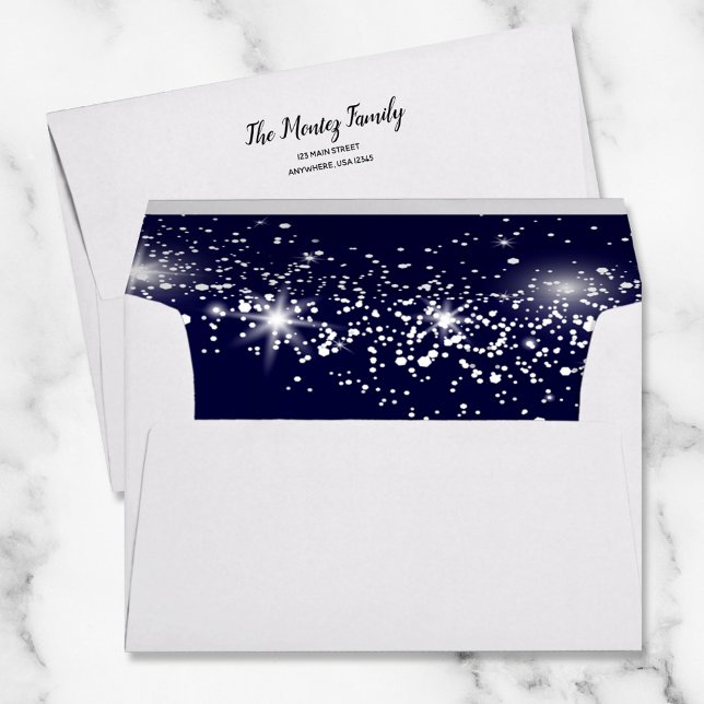 Stars Midnight Sky 5 x 7 Return Address Envelope (Creator Uploaded)