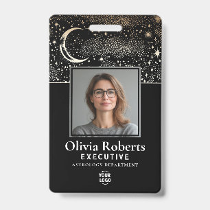 Stars Moon Celestial Night ID Company Security Badge