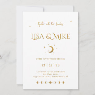 Stars & Moon Minimal Celestial Invitation