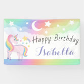 Soft Prismatic Pastel Gradient Happy Birthday Banner