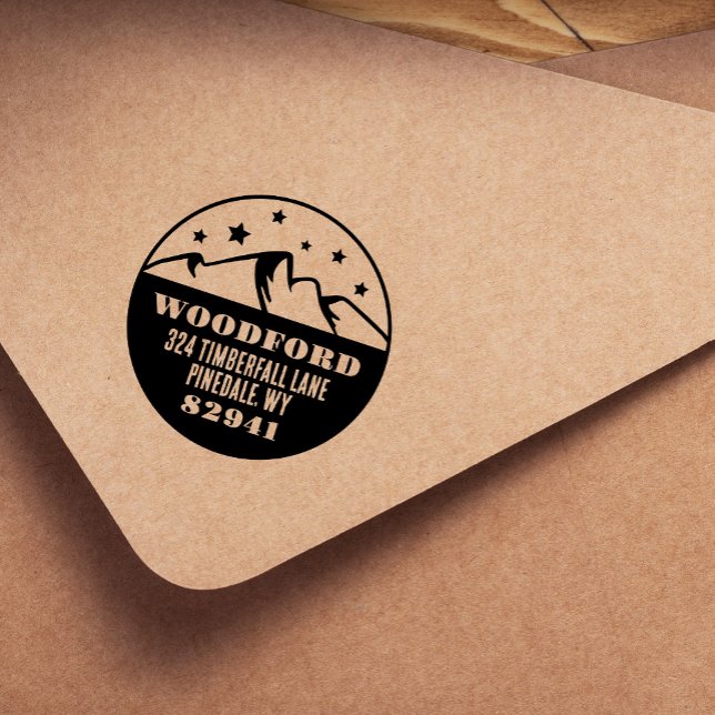 Stars & Mountain Tops Rustic Self-inking Stamp (Creator Uploaded)