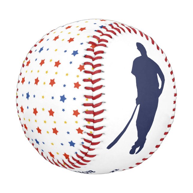 Stars MVP Keepsake Personalized Baseball (Angled)