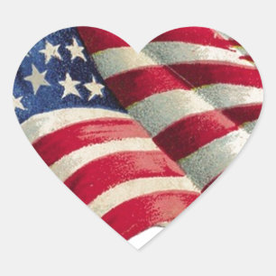 Stars N Stripes Heart Sticker