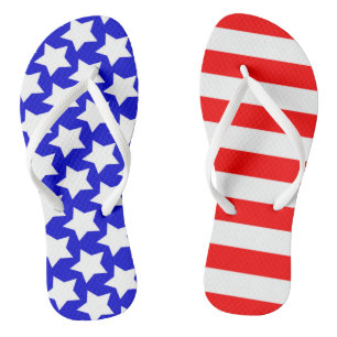 Stars n Stripes Red White Blue Summer Flip Flops