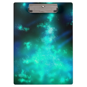 Stars Night Sky Midnight Emerald Green Milky Way Clipboard