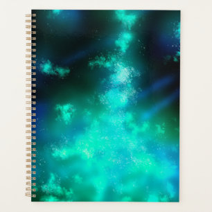 Stars Night Sky Midnight Emerald Green Milky Way Planner