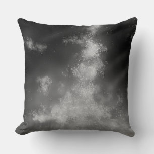 Stars Night Sky Midnight Grey Milky Way Throw Pillow