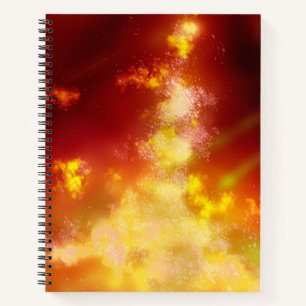 Stars Night Sky Midnight Orange Milky Way Notebook