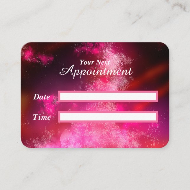 Stars Night Sky Midnight Pink Flare  Appointment Card (Front)