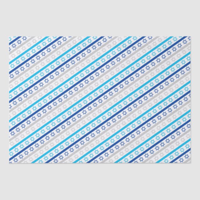 Stars Of David For Hanukkah  Tissue Paper (Front)