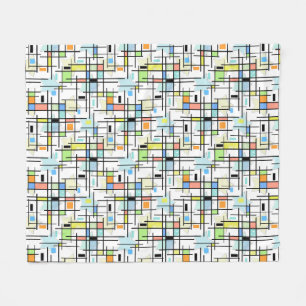 Stars on a chequered background. fleece blanket