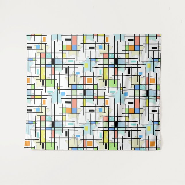 Stars on a chequered background. tapestry (Front (Horizontal))