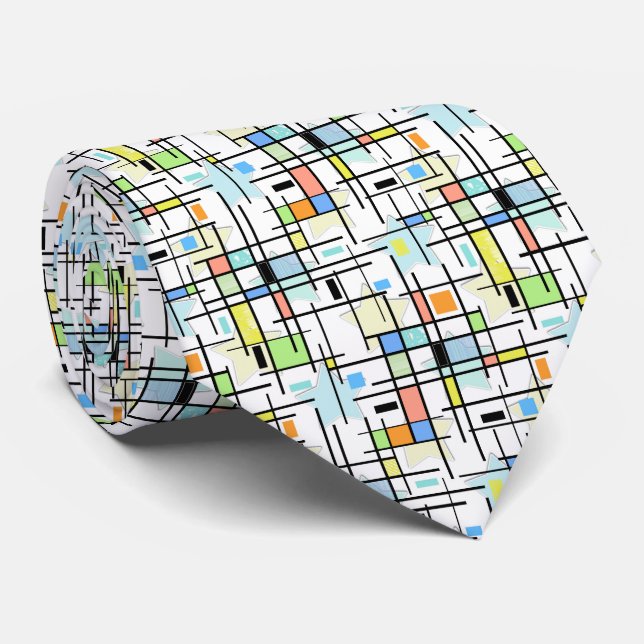 Stars on a chequered background. tie (Rolled)