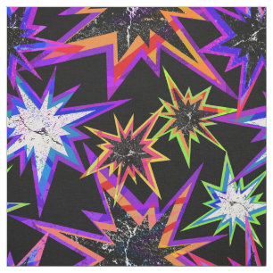Stars on black . fabric