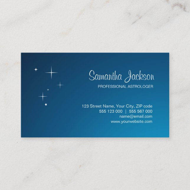Stars On Blue business card (Front)
