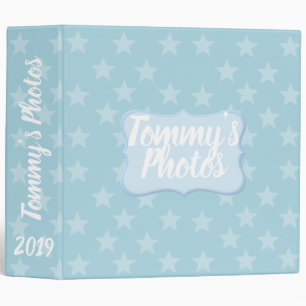 Stars on Blue Monogram or Name Custom Binder