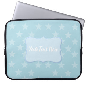 Stars on Blue Monogram or Name Custom Laptop Sleeve