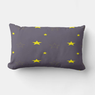 Stars on charcoal colour lumbar pillow