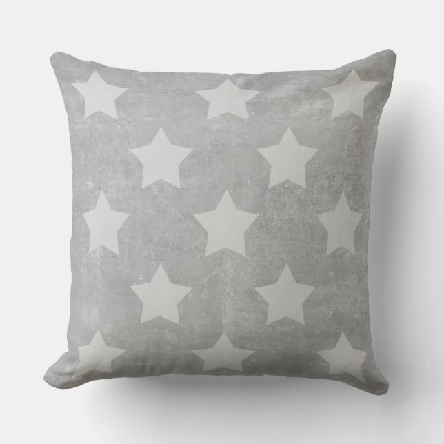 Stars on Concrete Throw Pillow (Front)
