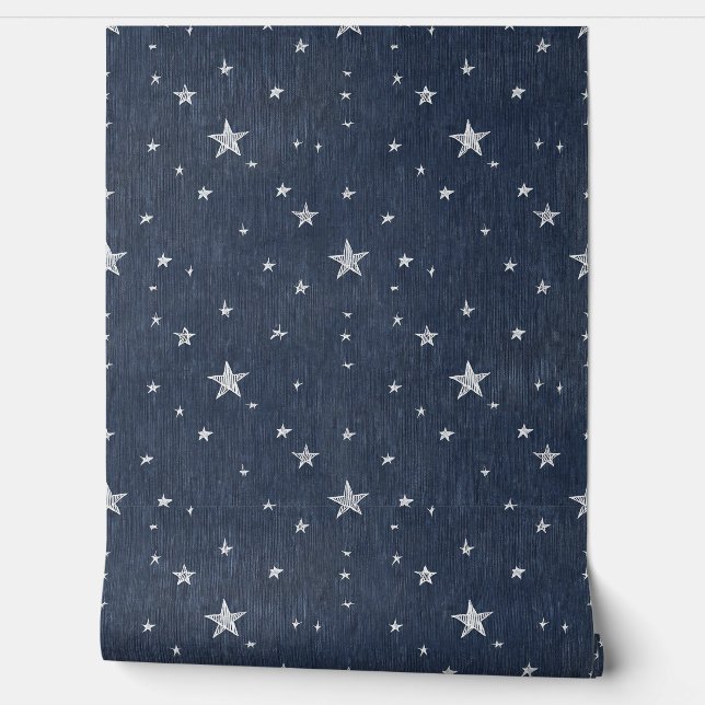 Stars On Denim Wallpaper (Unrolling)