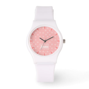 Stars on Pink Monogram or Name Custom Watch