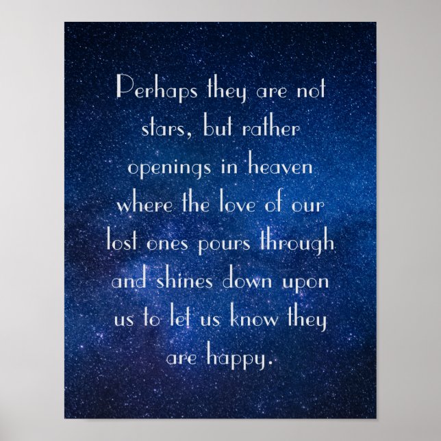 Stars, Openings for Lost Loved Ones Eskimo Proverb Poster (Front)