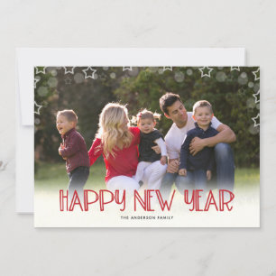 Stars Overlay 2 Photo New Years Holiday Card