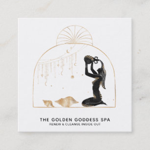 *~* Stars Palms Goddess Moon Bath Sea Shells Spa Square Business Card