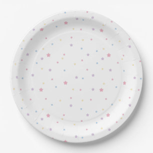Stars Pastel Colors  Paper Plate