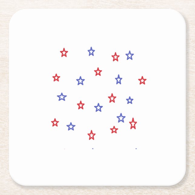 Stars Patriotic Party  Square Paper Coaster (Front)