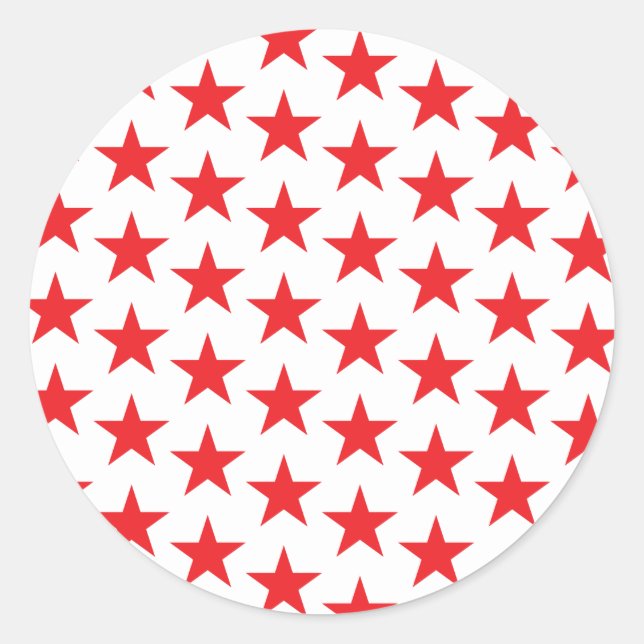 Stars Pattern 14 Classic Round Sticker (Front)