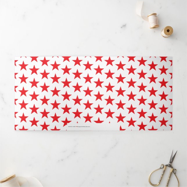 Stars Pattern 14 Tri-Fold Holiday Card (Outside)