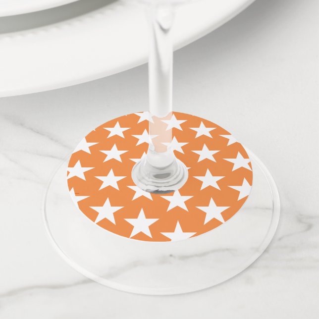 Stars Pattern 23 Wine Glass Tag (Close Up)
