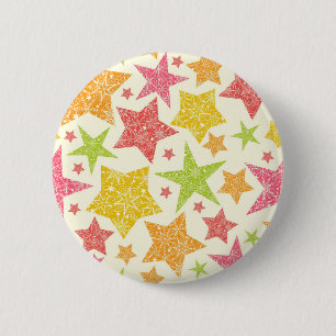 Stars pattern 2 inch round button