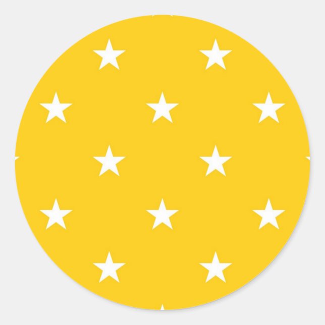 Stars pattern classic round sticker (Front)