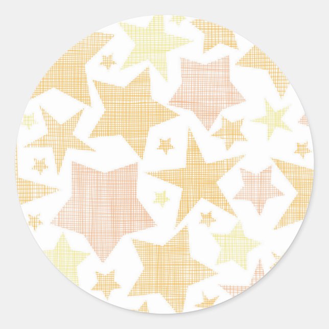 Stars pattern classic round sticker (Front)