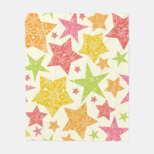 Stars pattern fleece blanket