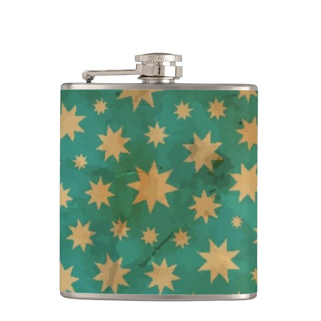Stars pattern hip flask (Front)