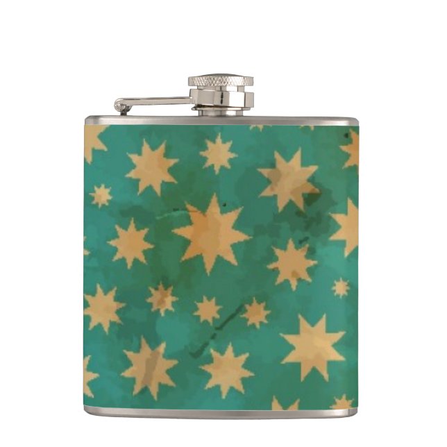 Stars pattern hip flask (Front)