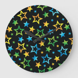 Stars pattern large clock